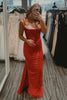 Load image into Gallery viewer, Sparkly Red Mermaid Long Formal Dress