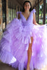 Load image into Gallery viewer, Princess Purple Ruffled Long Formal Dress with Slit