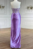 Load image into Gallery viewer, Sparkly Purple Sweetheart Long Formal Dress with Slit