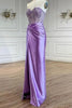 Load image into Gallery viewer, Sparkly Purple Sweetheart Long Formal Dress with Slit