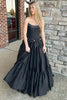 Load image into Gallery viewer, Black Bownot Corset Beaded Long Formal Dress with Ruffles