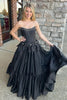 Load image into Gallery viewer, Black Sweetheart Corset Long Formal Dress with Bows