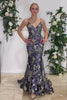 Load image into Gallery viewer, Sparkly Navy Corset Mermaid Long Formal Dress with Embroidery