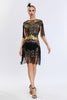 Load image into Gallery viewer, Grey Sequined Short 1920s Flapper Dress with Fringes