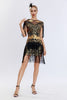 Load image into Gallery viewer, Grey Sequined Short 1920s Flapper Dress with Fringes