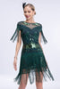 Load image into Gallery viewer, Grey Sequined Short 1920s Flapper Dress with Fringes