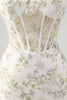 Load image into Gallery viewer, Light Green Corset Off The Shoulder Long Formal Dress with Embroidery