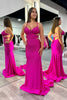 Load image into Gallery viewer, Sparkly Fuchsia Mermaid Beaded Long Formal Dress