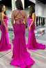 Load image into Gallery viewer, Sparkly Fuchsia Mermaid Beaded Long Formal Dress