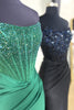 Load image into Gallery viewer, Sparkly Black Beaded Corset Long Formal Dress with Slit