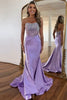 Load image into Gallery viewer, Sparkly Corset Mermaid Purple Long Formal Dress