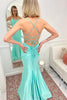 Load image into Gallery viewer, Pink Mermaid Spaghetti Straps Long Satin Formal Dress with Lace Up