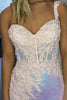 Load image into Gallery viewer, Sparkly Light Pink Corset Sequined Long Formal Dress