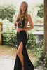 Load image into Gallery viewer, Sparkly Black Strapless Beaded Long Formal Dress