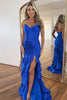 Load image into Gallery viewer, Royal Blue Mermaid Ruffled Long Formal Dress