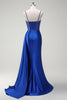 Load image into Gallery viewer, Sparkly Royal Blue Beaded Corset Long Formal Dress