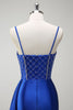 Load image into Gallery viewer, Sparkly Royal Blue Beaded Corset Long Formal Dress