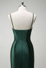 Load image into Gallery viewer, Sparkly Dark Green Mermaid Corset Beaded Long Satin Formal Dress