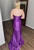 Load image into Gallery viewer, Glitter Dark Green Corset Satin Long Formal Dress with Slit