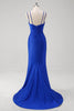 Load image into Gallery viewer, Glitter Royal Blue Mermaid Long Formal Dress with Appliques