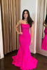 Load image into Gallery viewer, Sparkly Fuchsia Corset Long Formal Dress with Lace Up Back