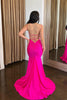 Load image into Gallery viewer, Sparkly Fuchsia Corset Long Formal Dress with Lace Up Back