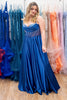 Load image into Gallery viewer, Sparkly Royal Blue Corset Long Formal Dress with Beading