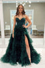 Load image into Gallery viewer, Dark Green A-Line Corset Long Formal Dress