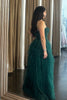 Load image into Gallery viewer, Sparkly Dark Green Corset Long Formal Dress with Appliques