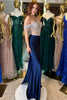 Load image into Gallery viewer, Sparkly Navy Corset Beaded Long Formal Dress with Slit