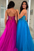 Load image into Gallery viewer, Sparkly Fuchsia Corset A Line Long Formal Dress