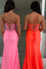 Load image into Gallery viewer, Sparkly Pink Beaded Corset Long Satin Formal Dress with Slit