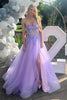 Load image into Gallery viewer, Sparkly Lilac A Line Corset Sweetheart Long Formal Dress