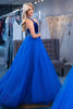 Load image into Gallery viewer, Sparkly Royal Blue A-Line Long Formal Dress with Beading