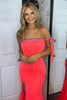 Load image into Gallery viewer, Sparkly Coral One Shoulder Long Formal Dress with Beading