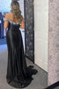 Load image into Gallery viewer, Sparkly Black Corset Off The Shoulder Long Formal Dress with Beading