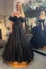 Load image into Gallery viewer, Sparkly Black Corset A-Line Long Formal Dress with Beading