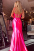 Load image into Gallery viewer, Fuchsia Mermaid Spaghetti Straps Long Formal Dress with Slit