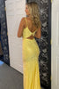 Load image into Gallery viewer, Sparkly Yellow Beaded Spaghetti Straps Long Formal Dress