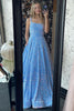 Load image into Gallery viewer, Sparkly Blue A-Line Sequined Long Formal Dress