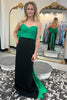 Load image into Gallery viewer, Black Green Strapless Mermaid Long Formal Dress with Bow