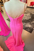 Load image into Gallery viewer, Sparkly Fuchsia Corset Spaghetti Straps Long Formal Dress