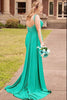 Load image into Gallery viewer, Glitter Green Beaded Mermaid Long Formal Dress with Slit