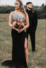 Load image into Gallery viewer, Black One Shoulder Rhinestone Long Formal Dress with Slit