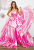 Load image into Gallery viewer, Princess Fuchsia Corset Bowknot Long Formal Dress with Slit