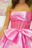 Load image into Gallery viewer, Princess Fuchsia Corset Bowknot Long Formal Dress with Slit