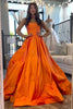 Load image into Gallery viewer, Princess Orange Strapless Pleated Long Formal Dress