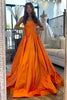 Load image into Gallery viewer, Princess Orange Strapless Pleated Long Formal Dress