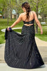 Load image into Gallery viewer, Sparkly Black One Shoulder Beaded Long Formal Dress with Slit