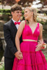 Load image into Gallery viewer, Princess Fuchsia A Line 2 Pieces V-Neck Long Formal Dress